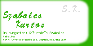 szabolcs kurtos business card